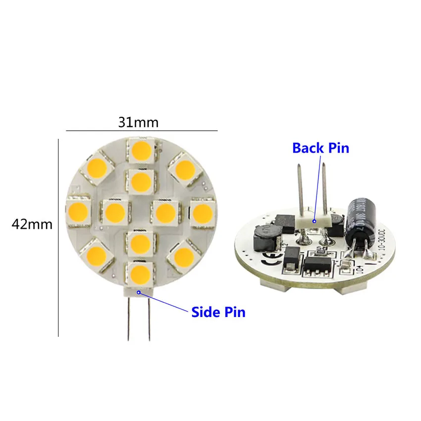 G4 Side Pin Replacement Bulb for 12V / 24V Boats - 9-LED