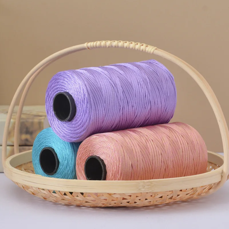 2Pcs ice silk bright cotton and linen thread 500g personalized hand-woven crocheted DIY available hook bag hat seat cushion 5