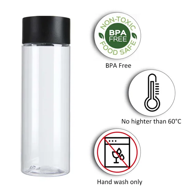 24 Pack 10OZ Clear PET Plastic Juice Bottles with Black Lids Plastic Smoothie Bottles Ideal for Juice, Milk, Homemade Beverages 3
