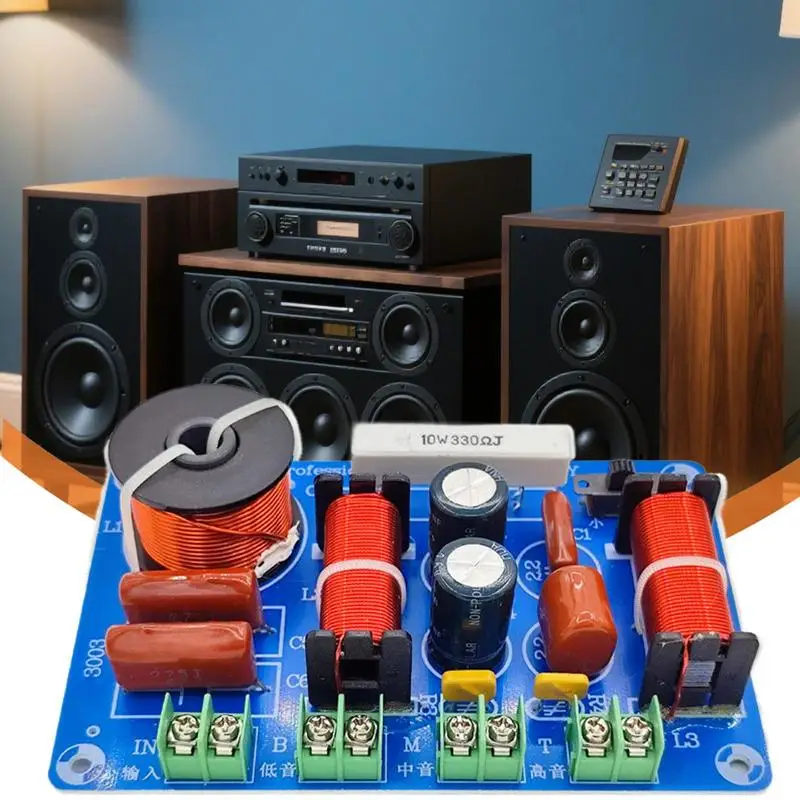 3 Way Crossover Portable Audio Speaker Tweeter Crossover Multi-Way Compact High-Output Frequency Divider For Repair Maintenance