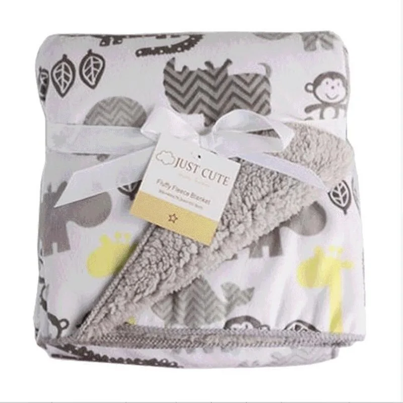 Short Plush Fluffy Owl Baby Blanket Boy Girl Newborn Wrap Super Soft