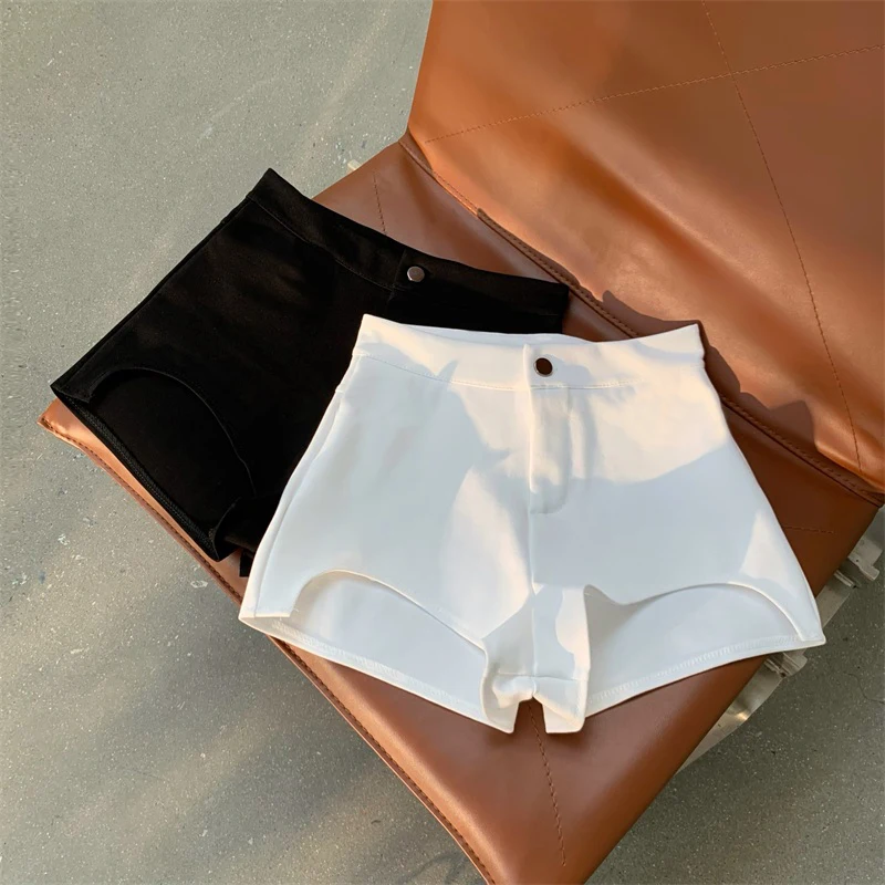 

Women's White Mini Shorts 90s Aesthetic Hight Waist Shorts 2000s Vintage Y2k Oversize Short Pants Harajuku Clothes Summer 2024