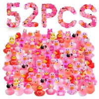 52Pack Valentine's Day Rubber Duck Bulk for Kid Funny Rubber Duck Valentine Jeep Duck for Ducking Valentine Party Baby Shower As 1