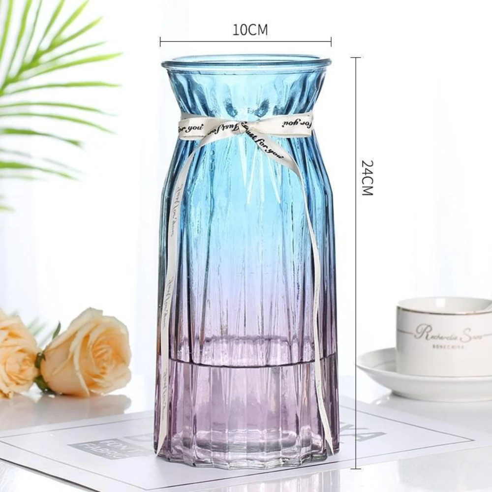 Nordic Style Transparent Glass Vase for Elegant Living Room Decor