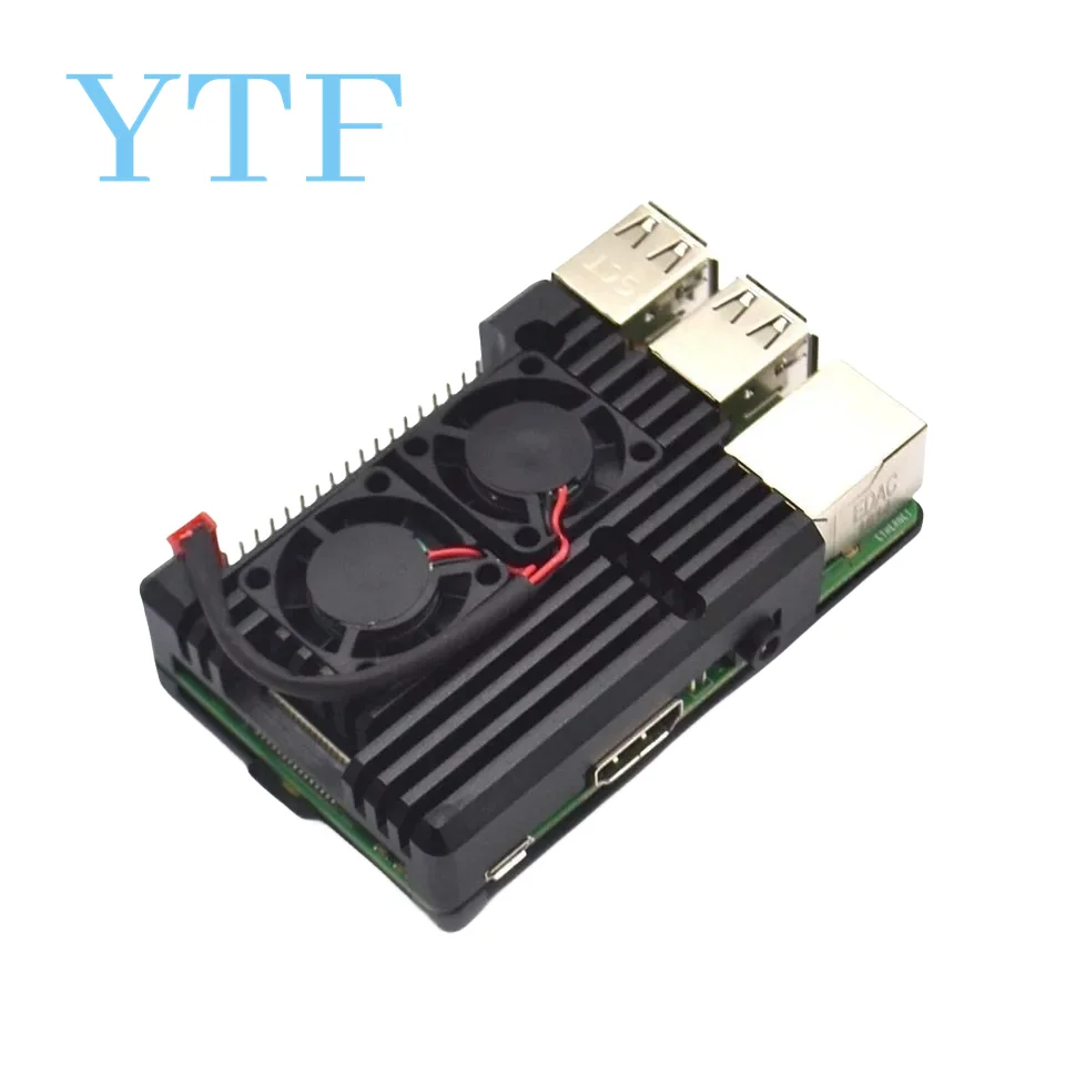 Raspberry Pi Cooler 1set Dual Fan Cooling System Module With Heat Sink For Raspberry Pi 4B 3B+
