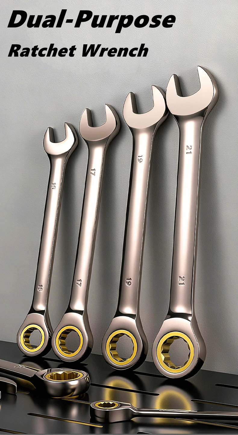 Universal 72-Tooth Ratchet Wrench Set for Automotive Repair and Maintenance