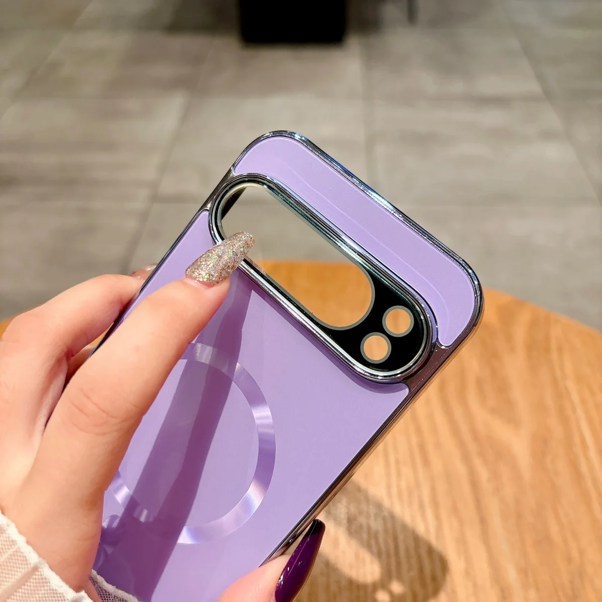 Luxury Matte Glass Magnetic Phone Case with Lens Protection and Magsafe Wireless Charging Compatibility