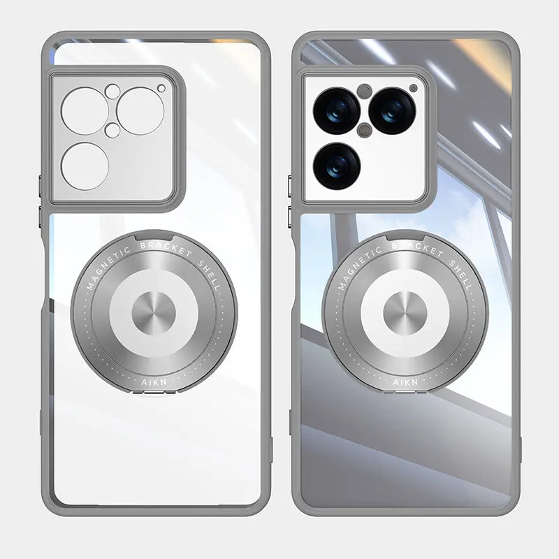 Magnetic 360° Ring Matte Transparent Non-Slip Dustproof Phone Case