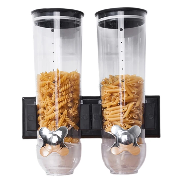 Kitchen Double/Triple Wall Mounted Cereal Dispenser Dry Food Storage  Container