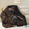 Fashion B-BearbricksS Printed comfortable and soft sofa living room bedroom Plush blanket suitable for home travel and gifts 3