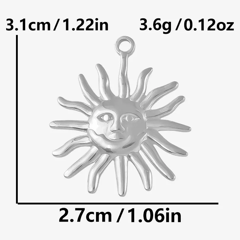 Mode Kpop Sonne Kirsche Stern Baumeln Hoops Ohrring Silber Farbe Edelstahl Ohrringe Für Frauen Männer Zubehör Schmuck Aretes – Detail 2