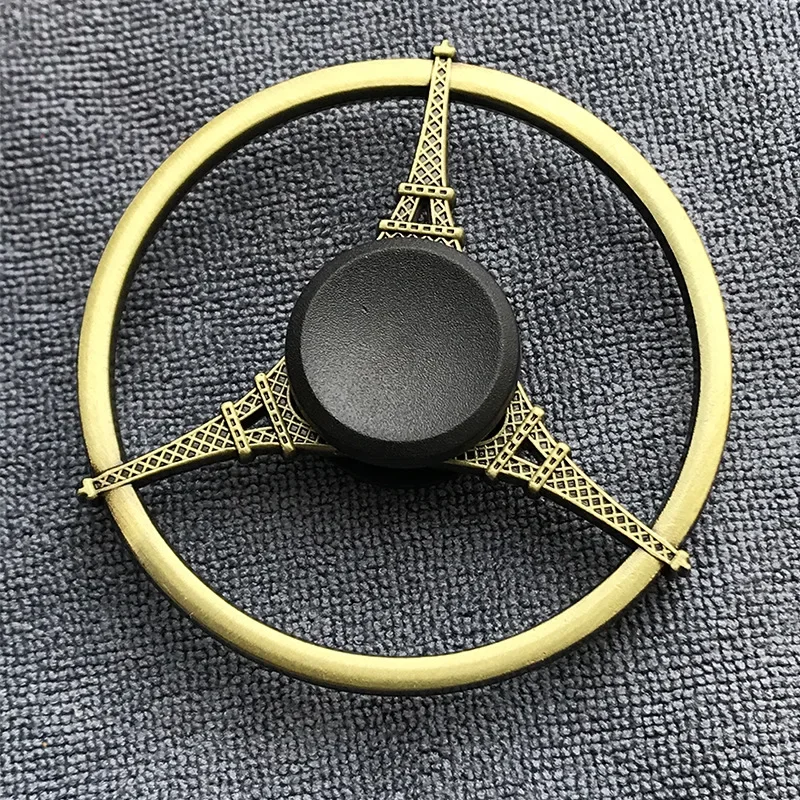 Fidget Finger Spinner Antique Brass Color Alloy Metal Hand Spinner Stress Relief Decompression Toy For Kids Adults Funny Gifts 2