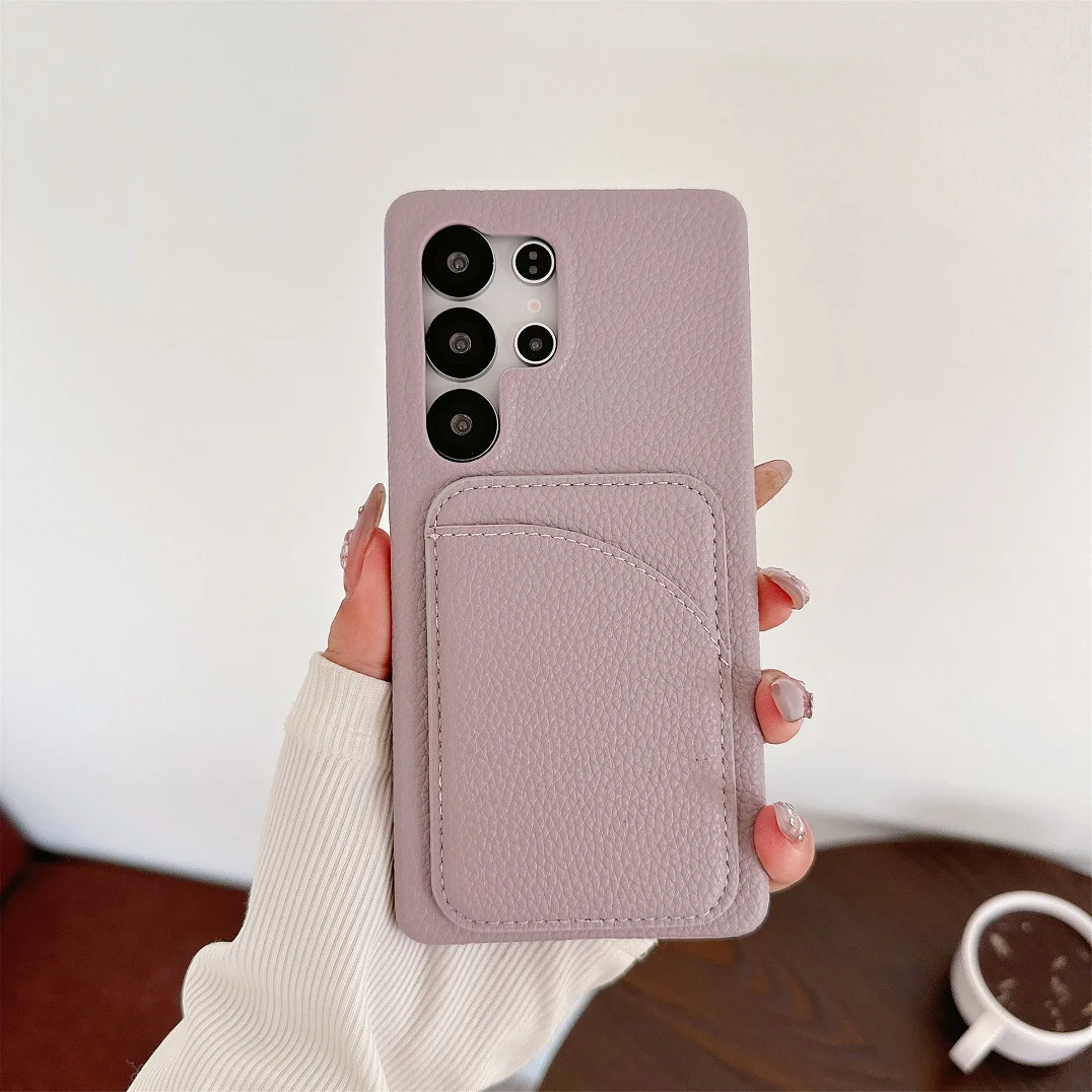 Elegant Leather Card Slot Wallet Case - Trendy Shockproof Phone Cover