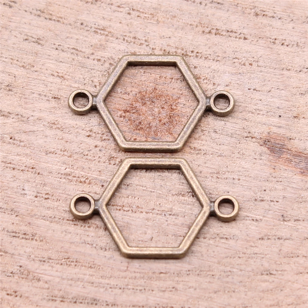 19x13mm KC Gold Color Honeycomb Connector Charms For Jewelry Making 40pcs Jewelry Charms Silver Charms Silver Charm