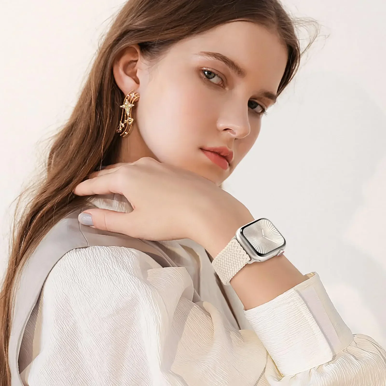 Braided Loop Magnetic Buckle Band for Smartwatch - Elegant and Adjustable Strap Bracelet