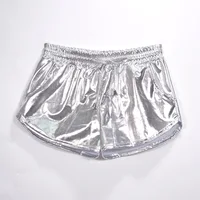 2026 Spring New Women's Silver Elastic Drawstring PU Shorts Stylish and Sexy Mini Shorts Available in Gold,Green,Black,Pink. - Image 6