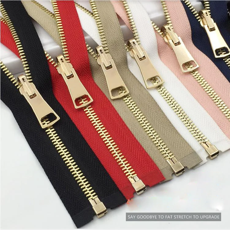 Description Picture 2 of item60/70/80CM Metal Copper Zipper Double-sided Rotating Slider Pull Zipper Slider Zipper Head DIY Garment Coat Accessories D729N