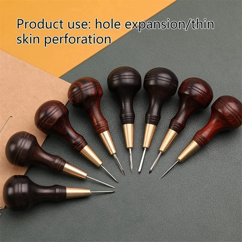 Handmade Leather Goods DIY Sandalwood Diamond Awl Rosewood Diamond Cone Leather Awl Cone