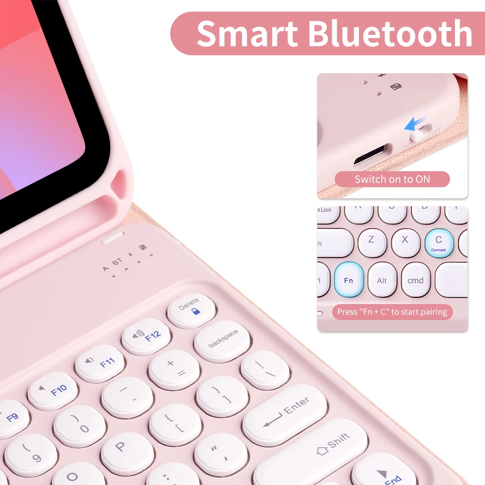 Premium Tablet Keyboard Case with Bluetooth Connectivity and Protective Cover