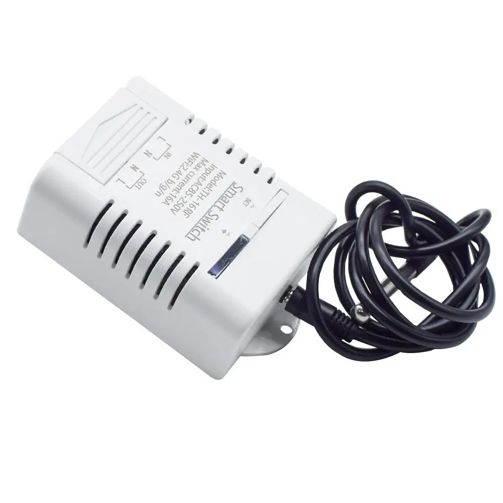 WiFi Smart TH16 Switch 16A Temperature and Humidity Monitoring Switch Wireless Control Compatible with Alexa Home