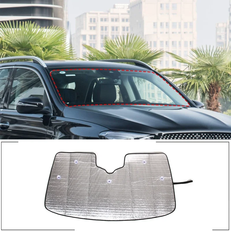 

For Mercedes Benz GLE 2020-2023 Aluminum Foil Car Forward Windshield Sunshade Car Solar Protection Pad Car Accessories