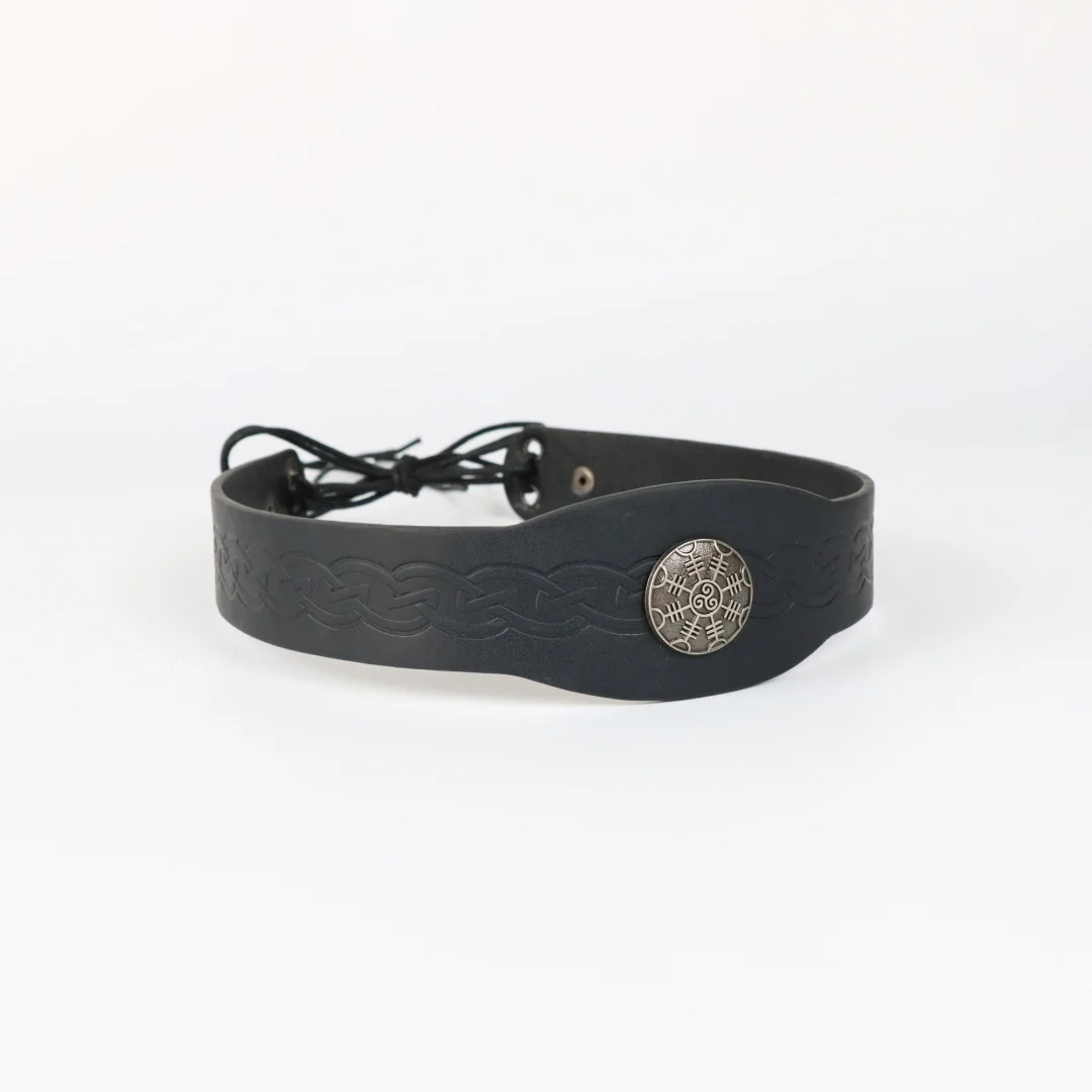 UYEE Mittelalterlicher Gürtel Geprägtes Kunstleder-Stirnband Retro Renaissance Verstellbares Stirnband Cosplay Kostüm-Accessoire Gürtel – Detail 6