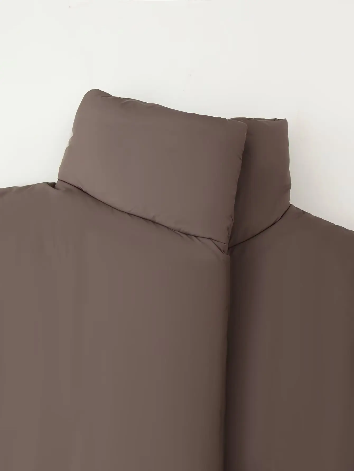 HH Neue Frau Winter Mode Lange Ärmel Einfarbig Hohe Kragen Versteckte Schnalle Baumwolle Jacke Weibliche Casual Vielseitig Baumwolle Mantel – Detail 4