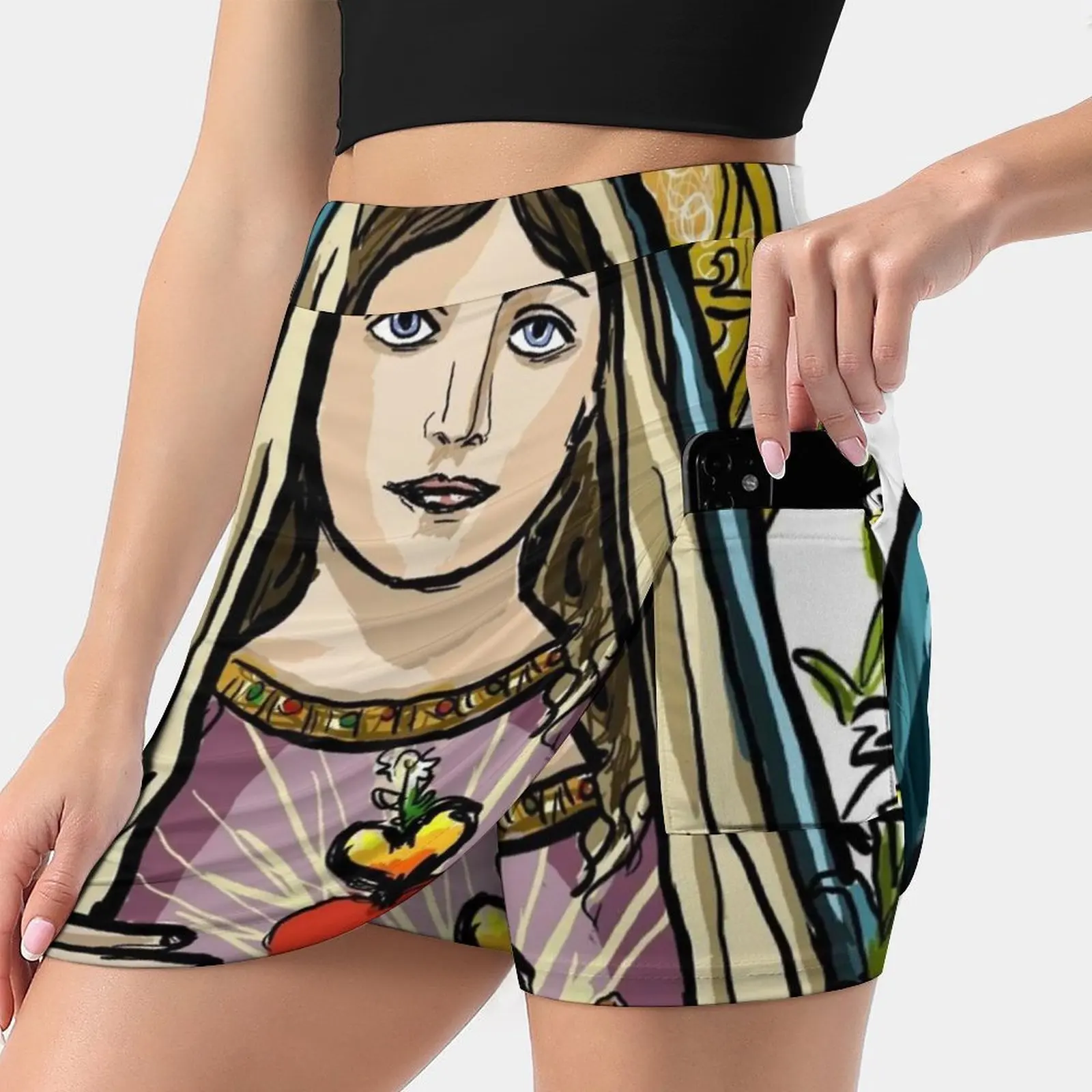 

Mother Mary Women's skirt With Pocket Vintage Skirt Printing A Line Skirts Summer Clothes Virgin Mary Mary St Mary Mother Of