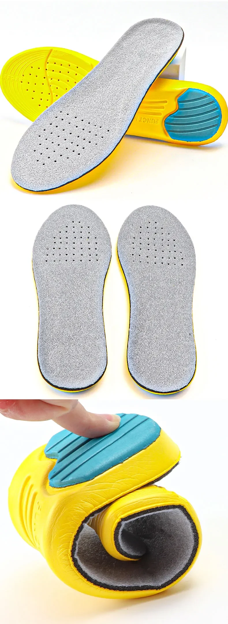 Memory Foam Einlegesohlen Sport Zwischensohle Schweißabsorbierende Einlegesohlen Sneaker Einsatz Atmungsaktive Desodorierung Einlegesohle Schuhzubehör 1 Paar – Detail 7