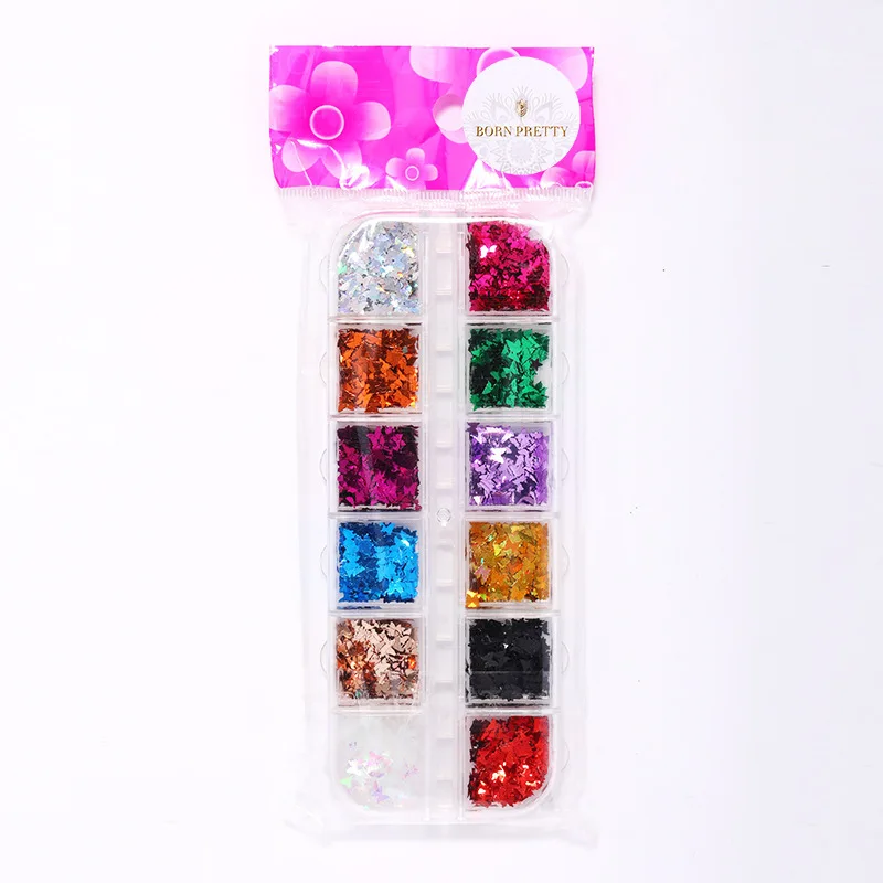 Holographic Butterfly  Heart Multi Shape  Laser Symphony Butterfly Sequins 3D Colorful Sequins Manicure  Nail Art Decoration