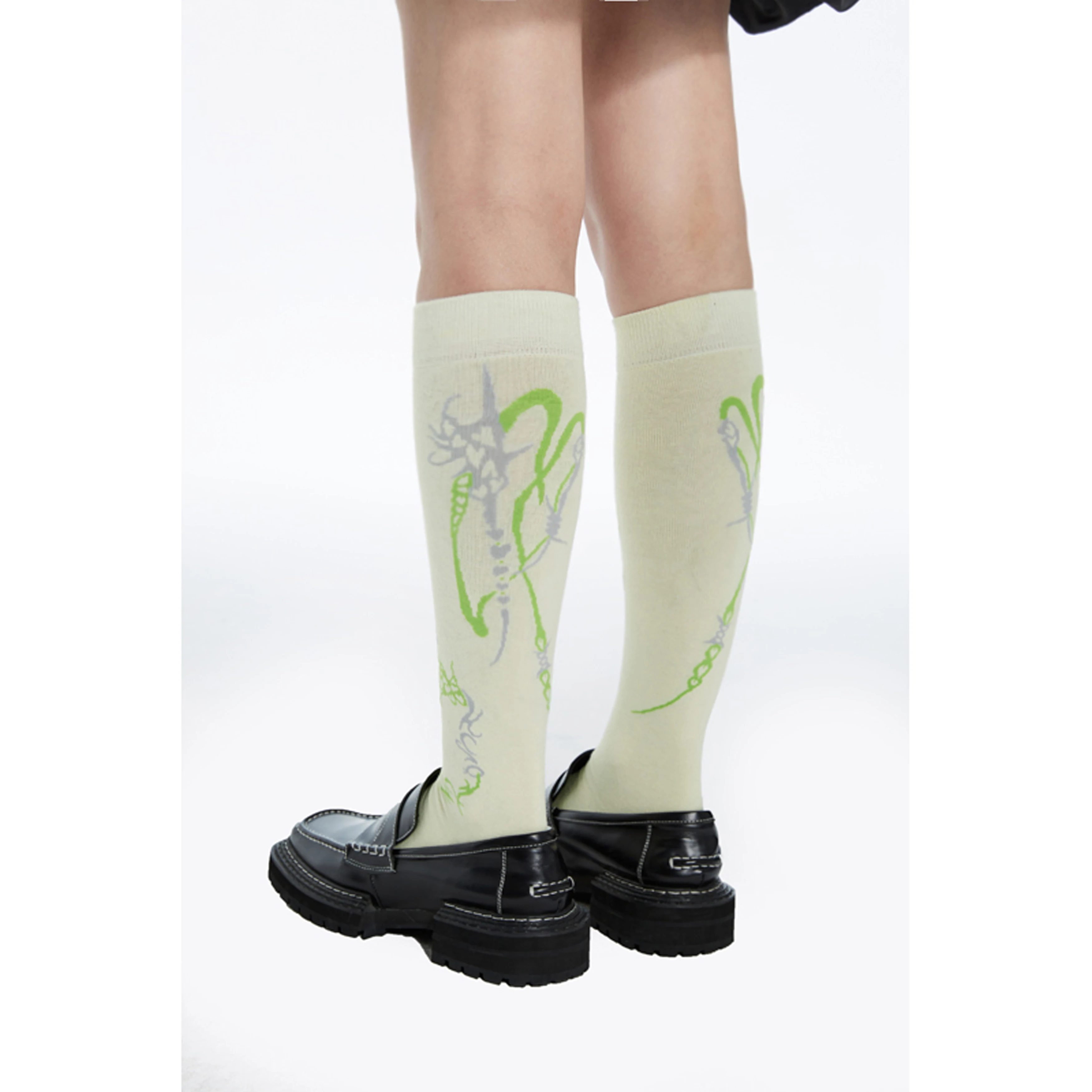 

New Summer Japanese Gothic Printed High Stockings Streetwear Girls Sweet Cute Fashion Harajuku Socks