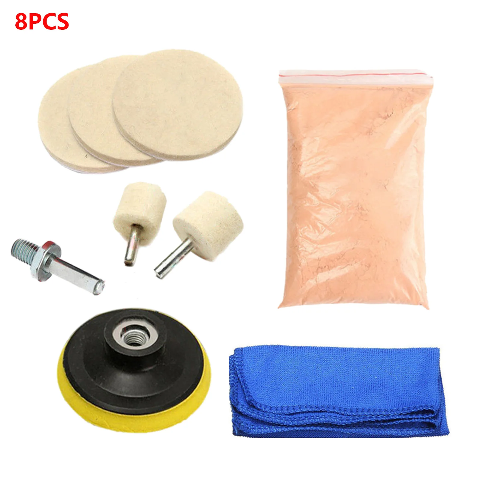 8pcs Cerium Oxide Glass Polishing Powder Kit For Deep Scratch Remover