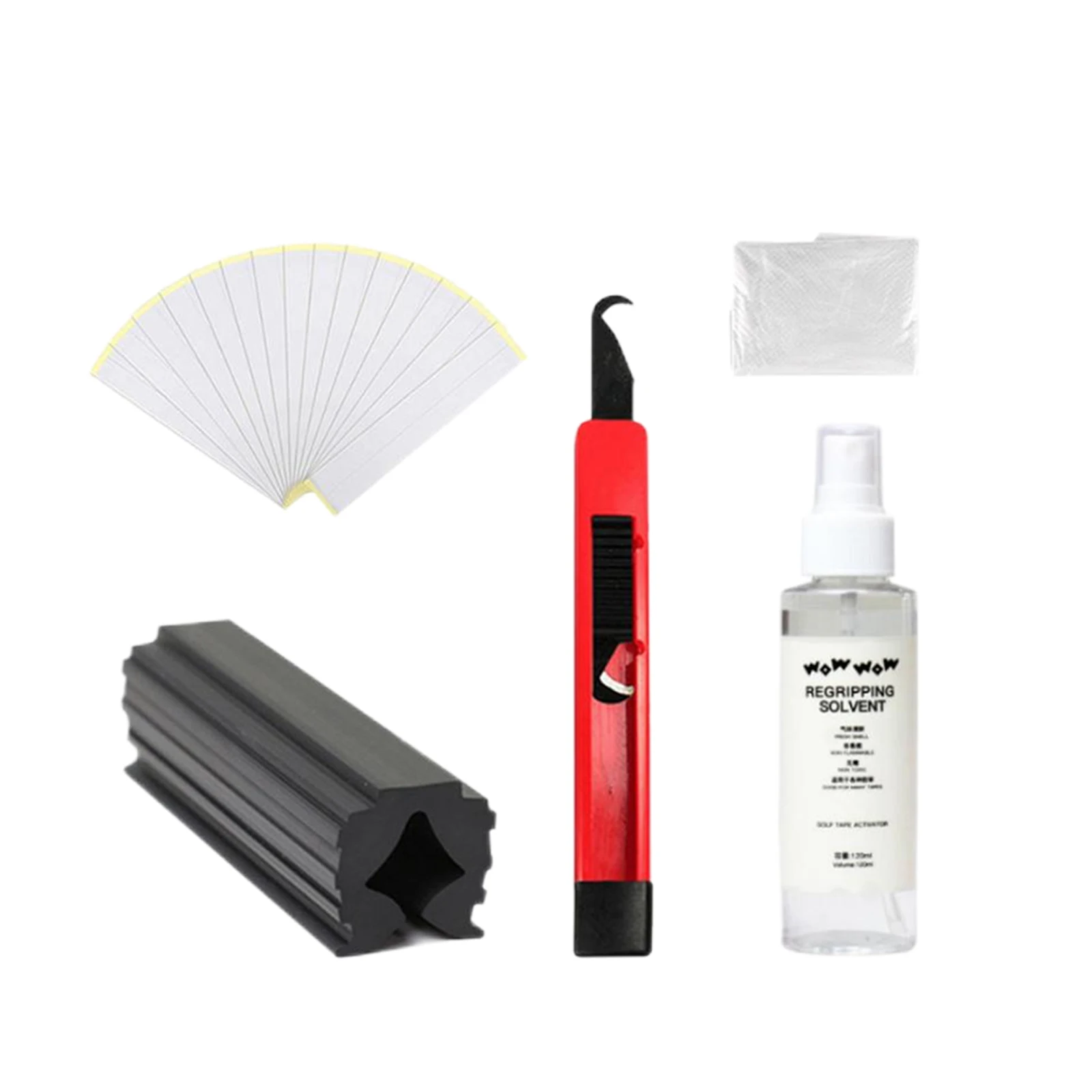 Golf Club Grip Kit Professional Spray Solvent Tape Strips Vise Clamp Fixtures Regripping Cover Removal Repair Tool Replacement 6