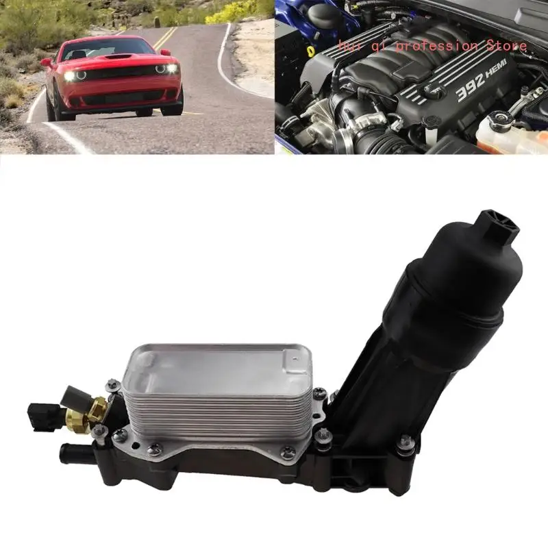 

Upgraded Vehicle Engine Oil Cooler Filter Housing Adapter 68105583AF H8WE