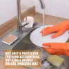 30Inch Silicone Faucet Mat Sink Splash Guard Large Size Faucet Drain Drying Pad Countertop Protector for Bathroom Kitchen 4