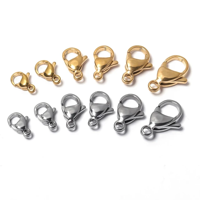 20pcs/lot Gold Color Stainless Steel Lobster Clasp Hooks For