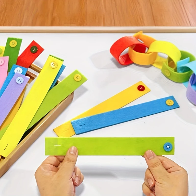 Educational Operation Kindergarten Mate 10pcs/20pcs/30pcs Felt Toys Teaching Aids Button Bracelet Diy Montessori Early Education - 2