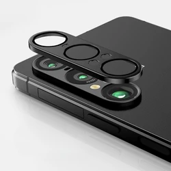 Premium Aluminum Alloy Rear Camera Protector with Tempered Glass Protective Film - Xperia 1 VI (Black)