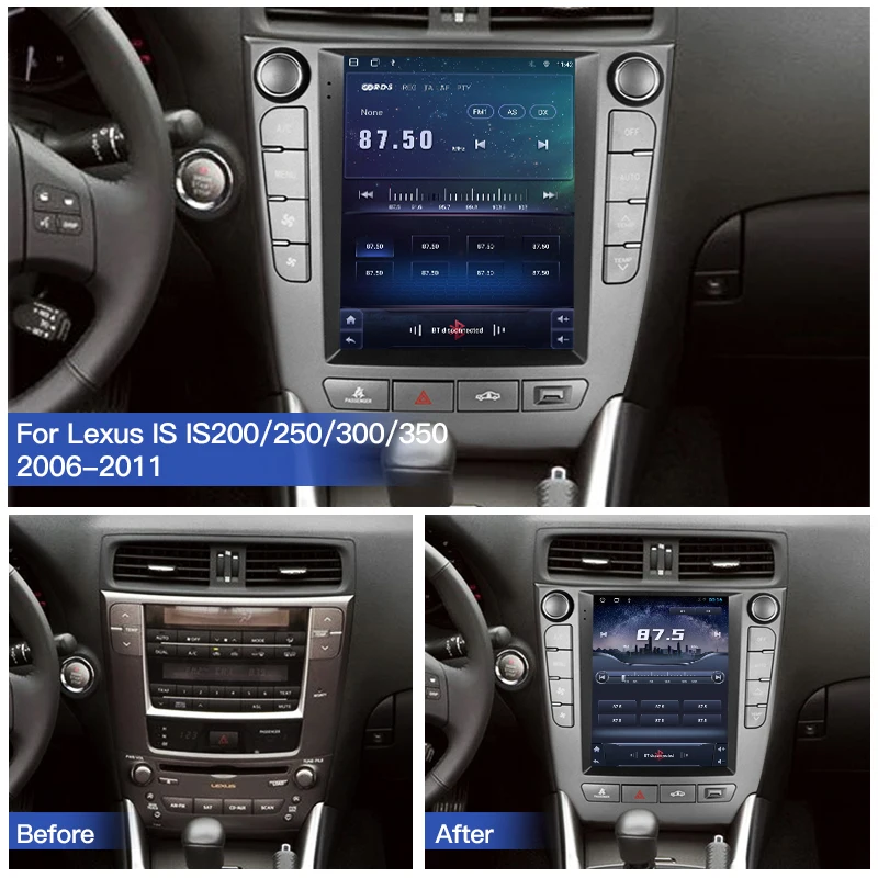 Autoradio Android 13, Navigation GPS, 4G, DSP, Vidéo de Limitation, Lecteur DVD, Stéréo, pour Voiture Lexus IS IS200, IS250, IS300, IS350 (2006-2011)