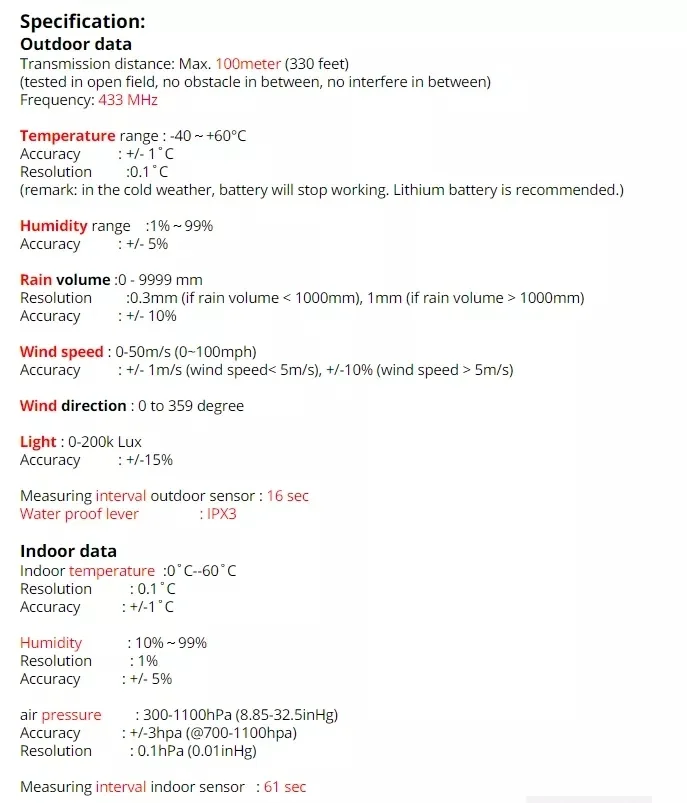 Professional Wireless Meteorological Instrument Temperature Humidity Instruments