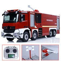 8x4 1/14 RC Painted Fire Fighting Truck Assembled Fire Sprinkler Vehicles with Sounds Lights System Battery Remote Controller 1