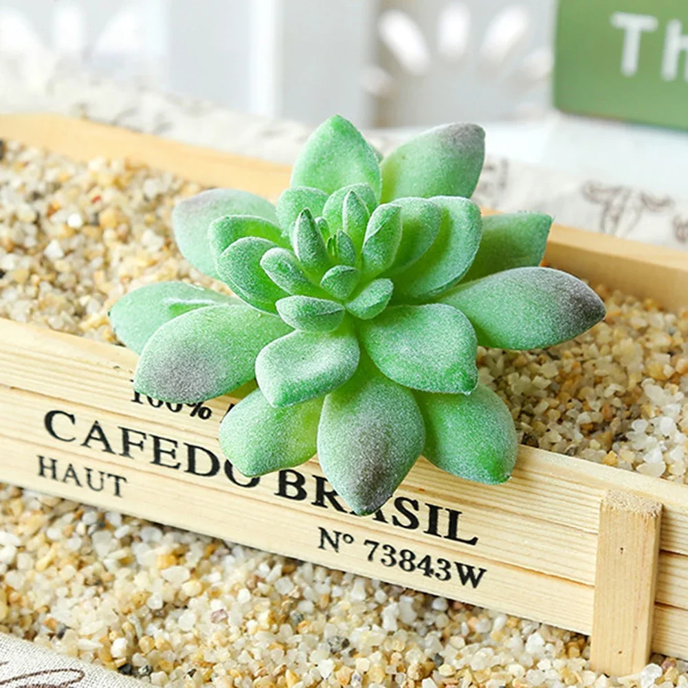 DIY künstliche saftige beflockte Pflanze gefälschte Kaktus Hausgärten Schlafzimmer Büro außerhalb Dekor gefälschte Pflanze Desktop kleine Bonsai neu – Detail 9