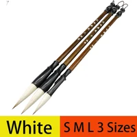 3Pcs Brown Weasel Hair White Woolen Writing Brush Chinese Calligraphy Brush Pen Writing Practice Supplies For Student 1