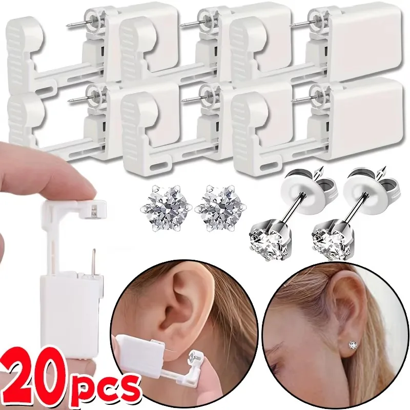 Ear Piercing Gun Kit Disposable Disinfect Safety Earring Piercer Machine Studs Body Jewelry Piercing Tool 1/3/5/10/20Pcs