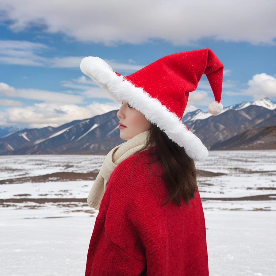 Unisex Santa Hat - Extra Thick Fur Christmas Holiday Hat for Adults