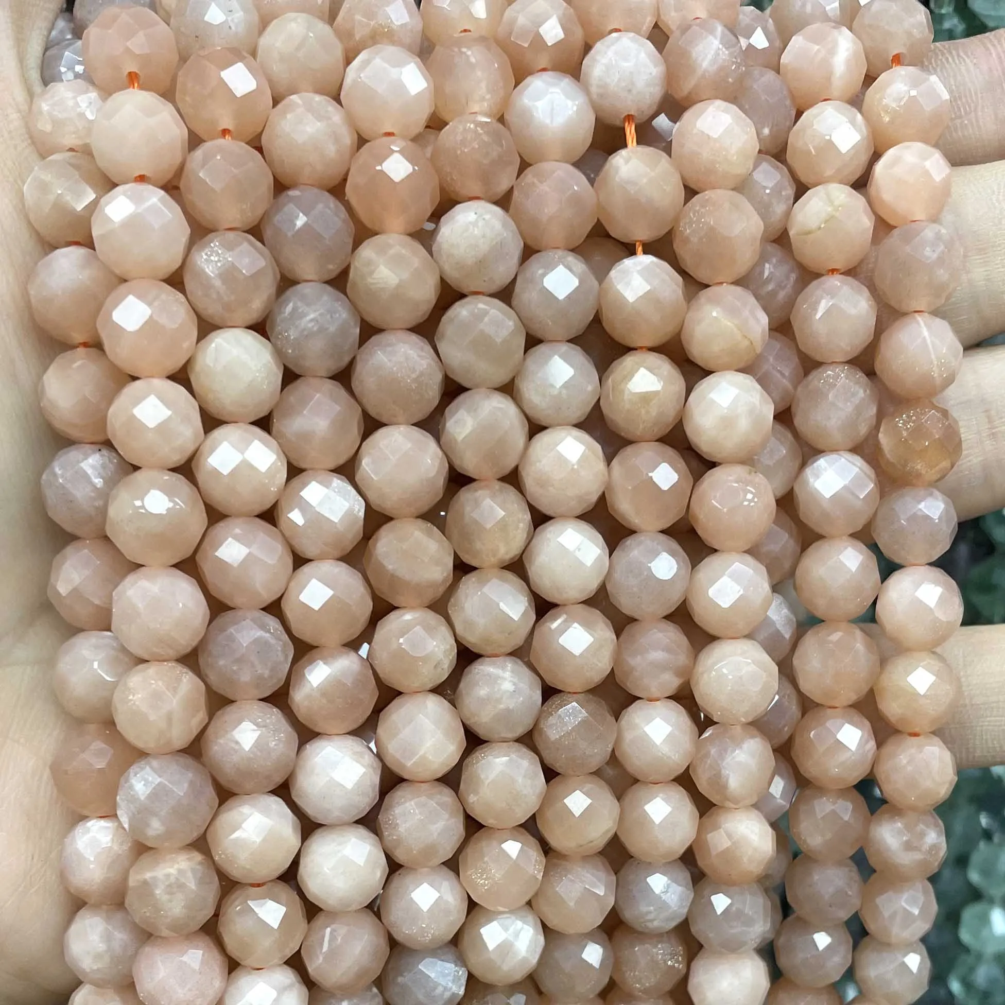 천연 면 선스톤 월장석 보석 느슨한 스페이서 비즈, 쥬얼리 제작, DIY 패션 팔찌, 6mm, 8mm, 10mm, 7.5 인치