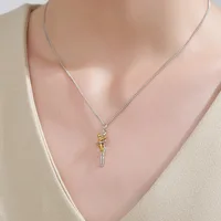 Collier bicolore 2025 avec pendentif détachable Mère et Enfant, bijoux DIY pour occasions spéciales en famille 5