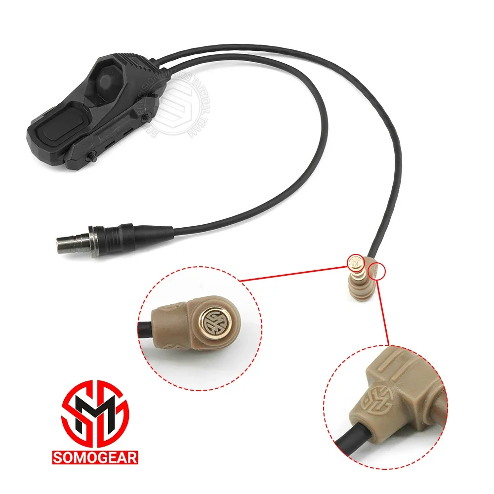

2024 New Upgraded SOMOGEAR AXON SYNC Dual Switch NGAL LA-23 SF Flashlight Plug 7" 14" Cable with Picatinny MLOK Adapter Ar15
