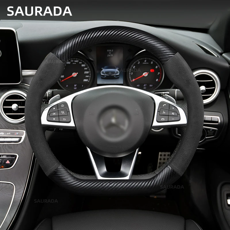 

Для Mercedes W204 решетка для Benz C C204 S204 2007-2014 C180 C200 C250 C300 C350 AMG GT стиль 38 см чехол рулевого колеса автомобиля не скользит