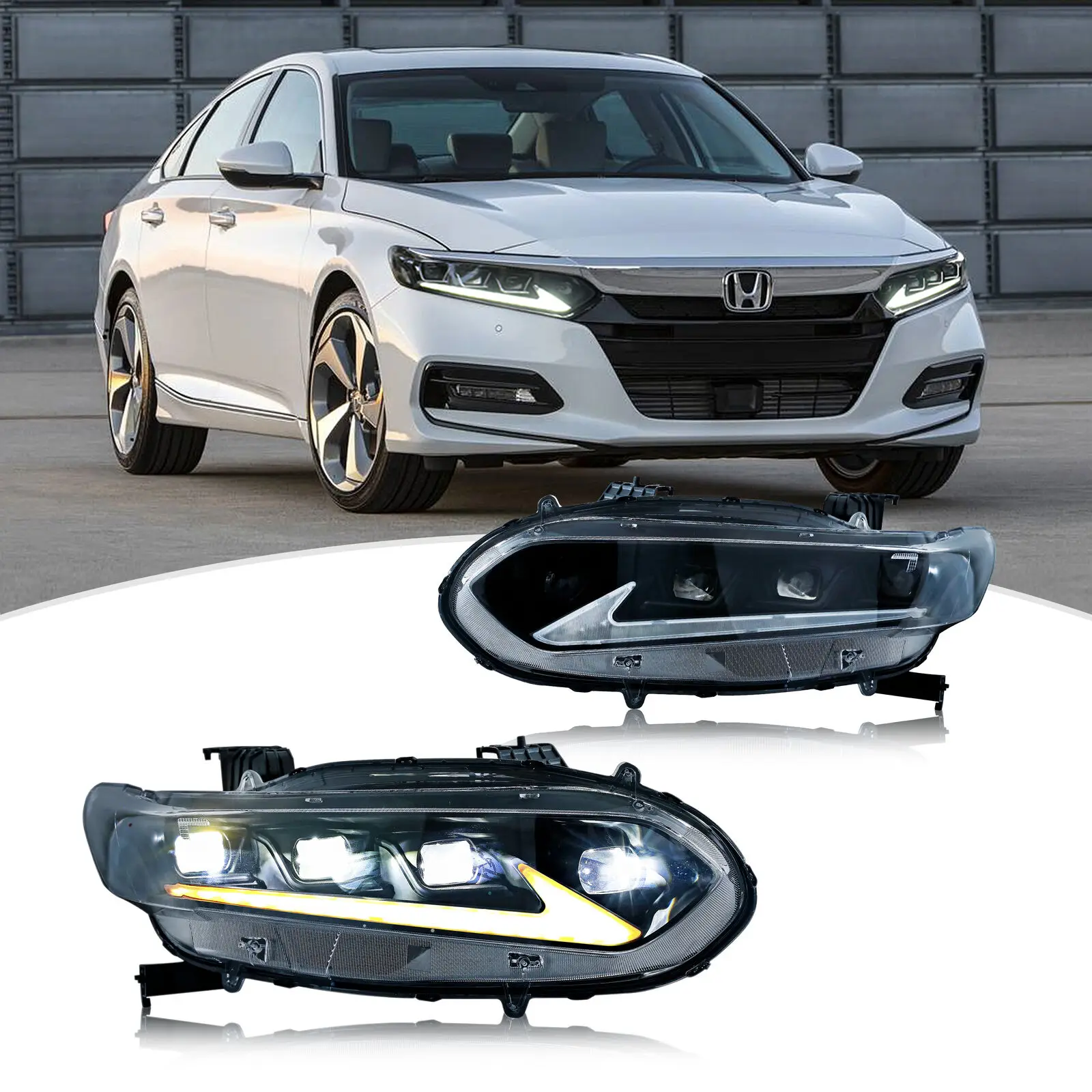 

LED Headlights for Honda Accord 10th Gen 2018 2019 2020 2021 2022 Demon Eye Headlights Start-up Animation